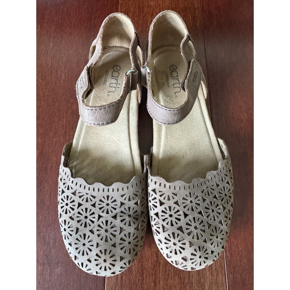 Earth Origins Bronnie Women's Slip On Brown Size 8 Comfort Loop And‎ Hook